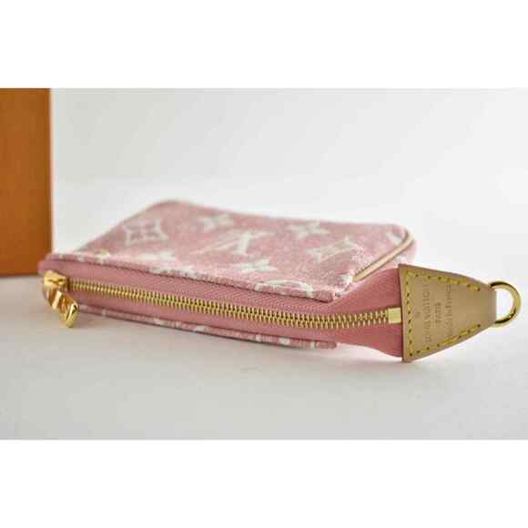 Louis Vuitton Micro Pochette Accessoires Denim Rose Pink Monogram Key Coin Purse - Picture 7 of 11